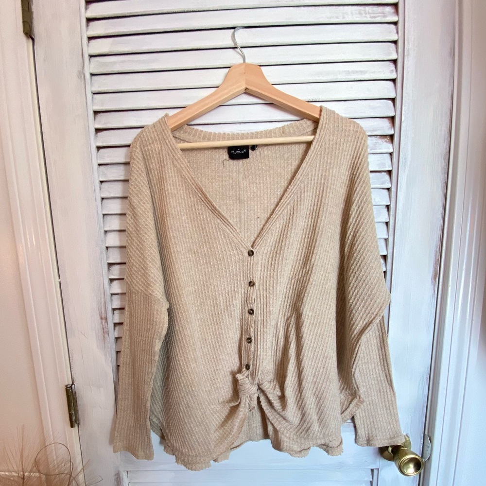 Urban outfitters waffle knit button down